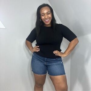 Seven7 denim cut off weekend shorts classic distressed jean shorts jorts